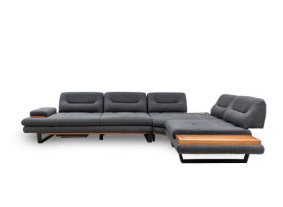 Designer L-shaped sectional sofa luxury gray furniture for living room living landscape